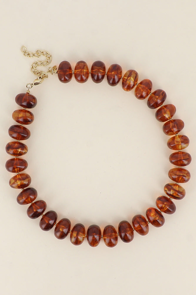 Collar - perlas grandes ovaladas de resina