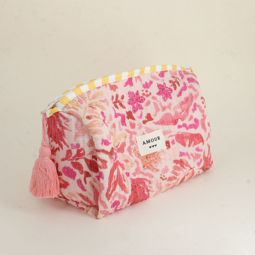 Estuche grande - bonitos motivos y AMOR con 3 corazones