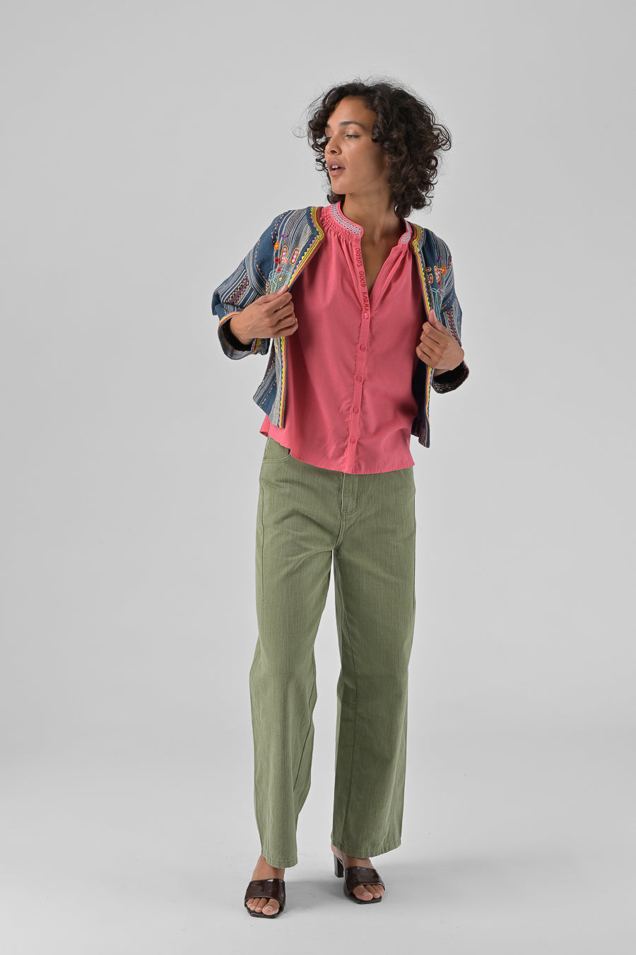 Veste Alyzia – rayures bleues – Loëla