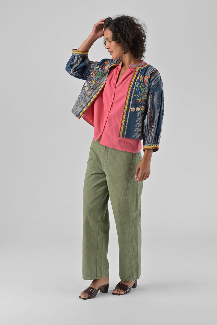 Veste Alyzia – rayures bleues – Loëla