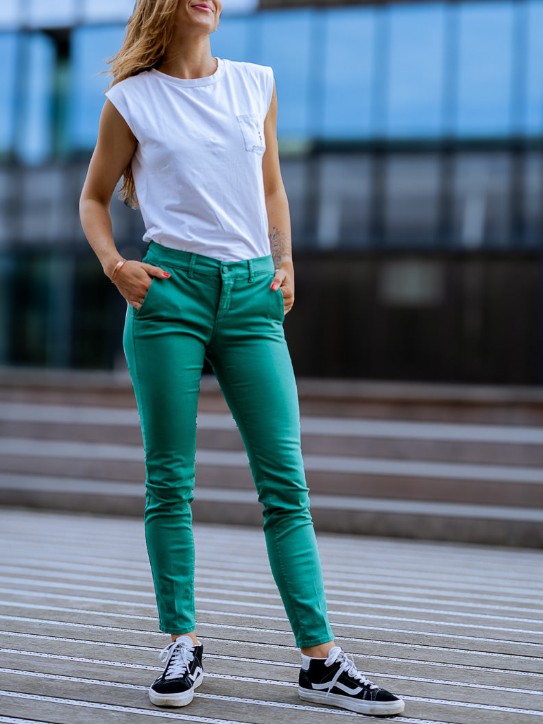 Pantalon French : chino slim stretch (Made in Europe) BOTTLE - LOOKUP PANTALON