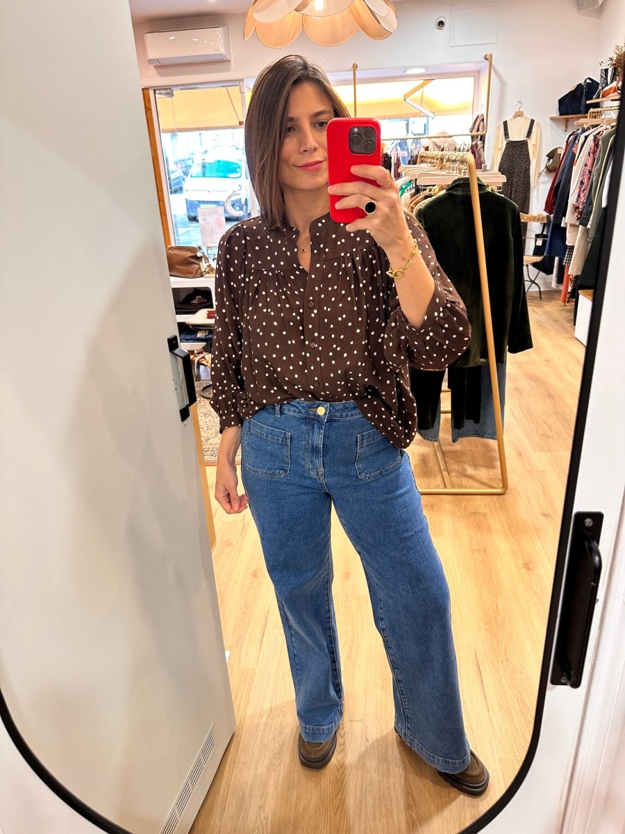 Blouse Louise MARRON POIS - RUE DES ABBESSES Top