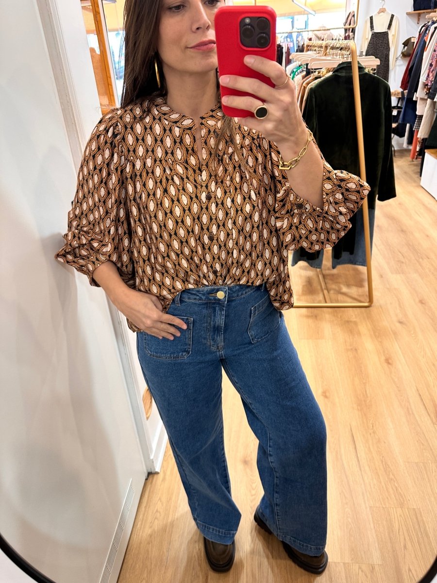 Blouse Louise MOUTARDE GEOMETRIC - RUE DES ABBESSES Top