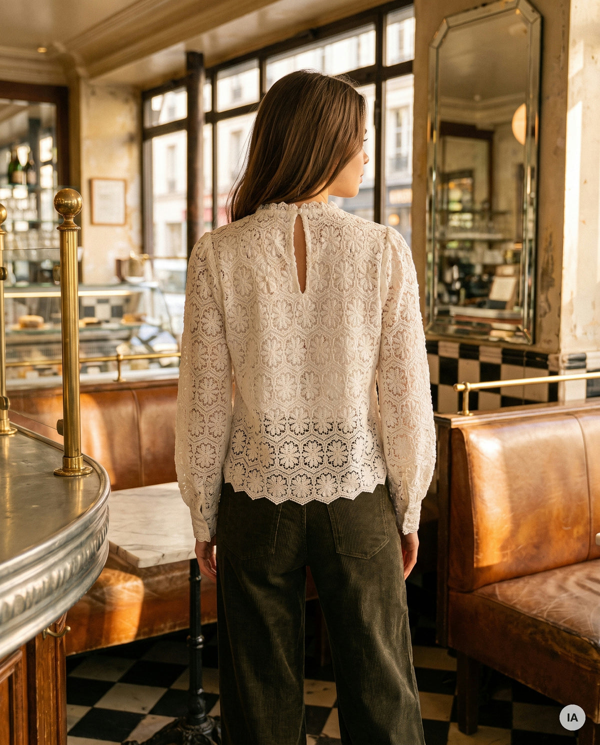 BLOUSE MARINE - YCOO Top — Image générée par IA