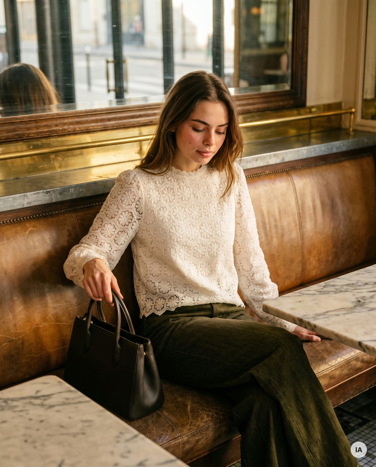 BLOUSE MARINE - YCOO Top — Image générée par IA