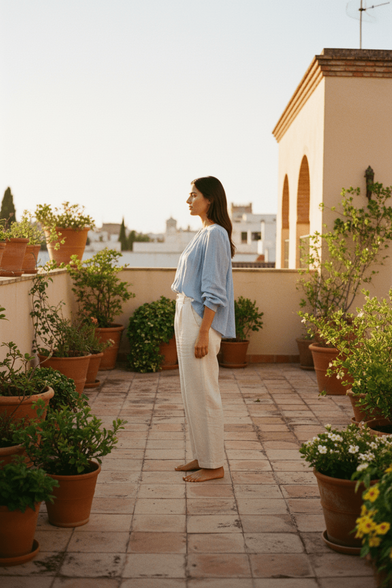 Blouse Therza BLEU CIEL - YCOO Top