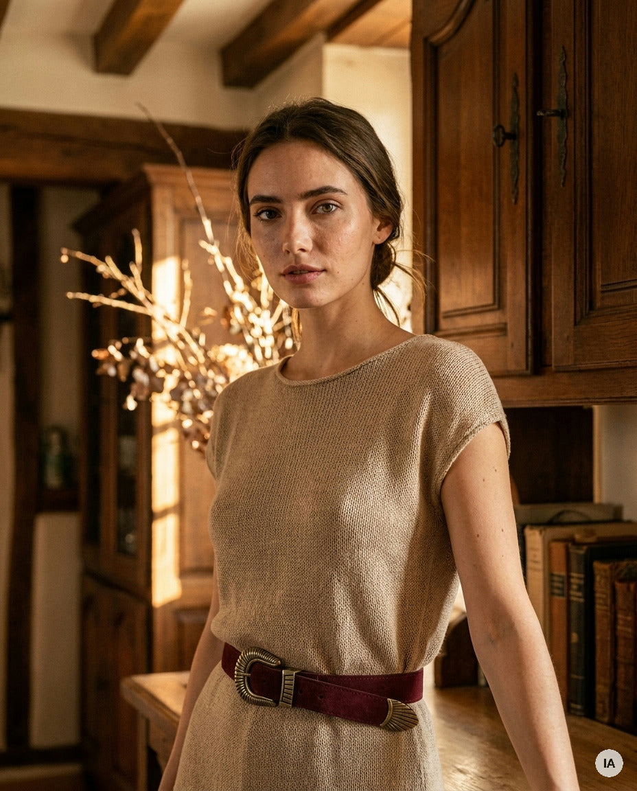 CEINTURE EDITH BORDEAUX - CINNAMON Ceinture — Image générée par IA