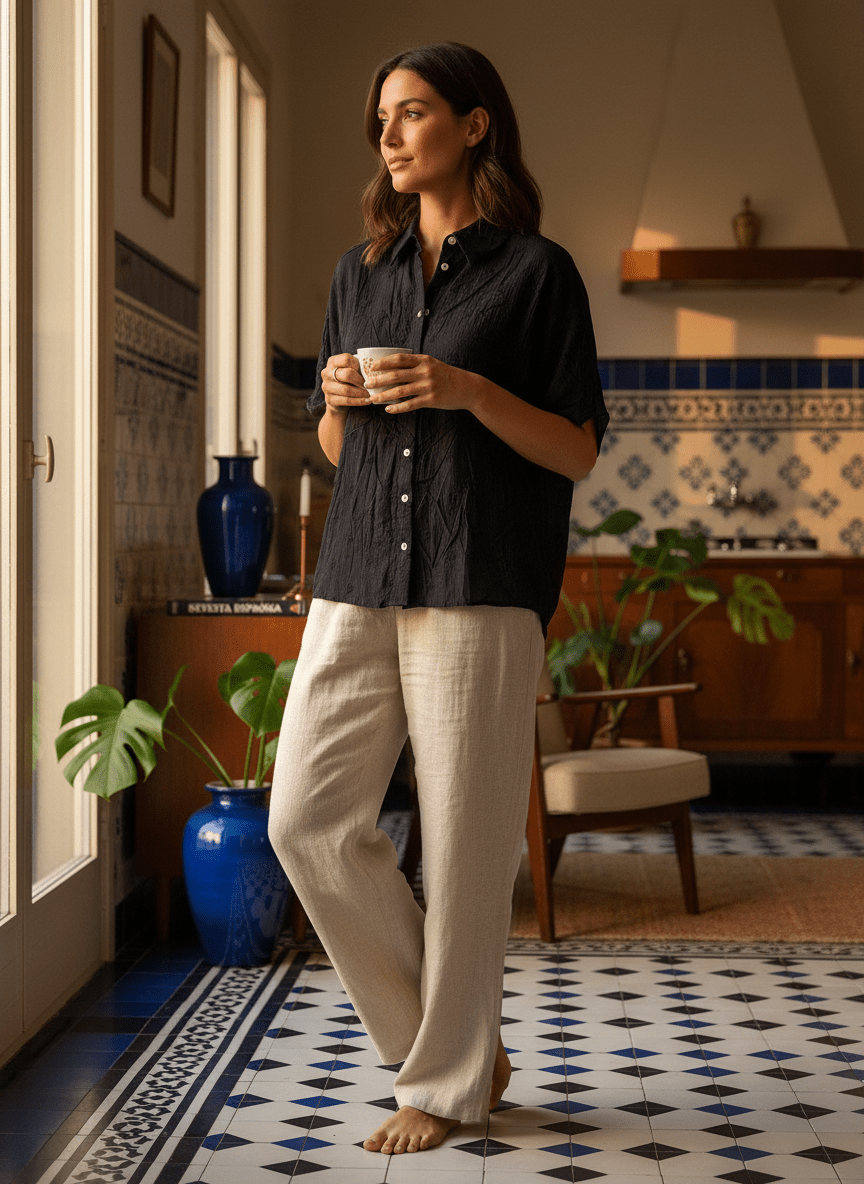 Chemise CARAIBES NOIR BLOOMY - LAUREPLUSMAX Chemise
