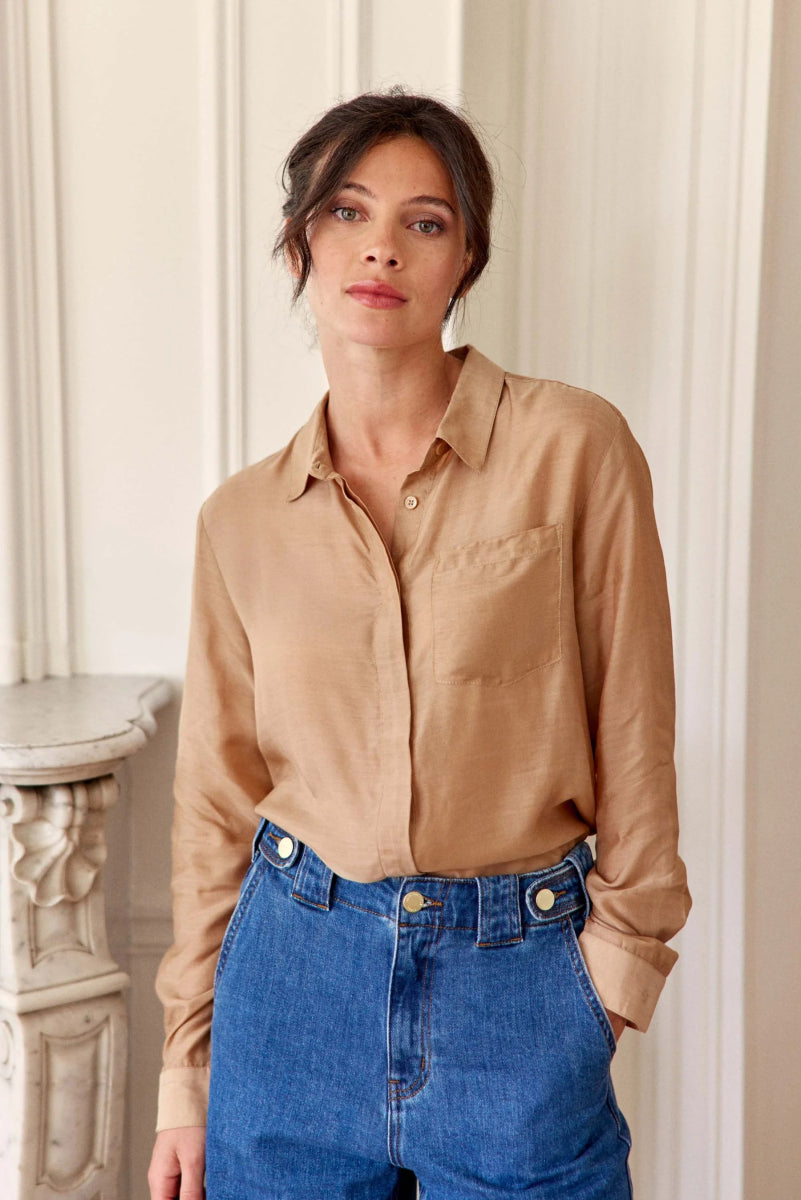 Chemisier Carlita CAMEL - LA PETITE ETOILE Top