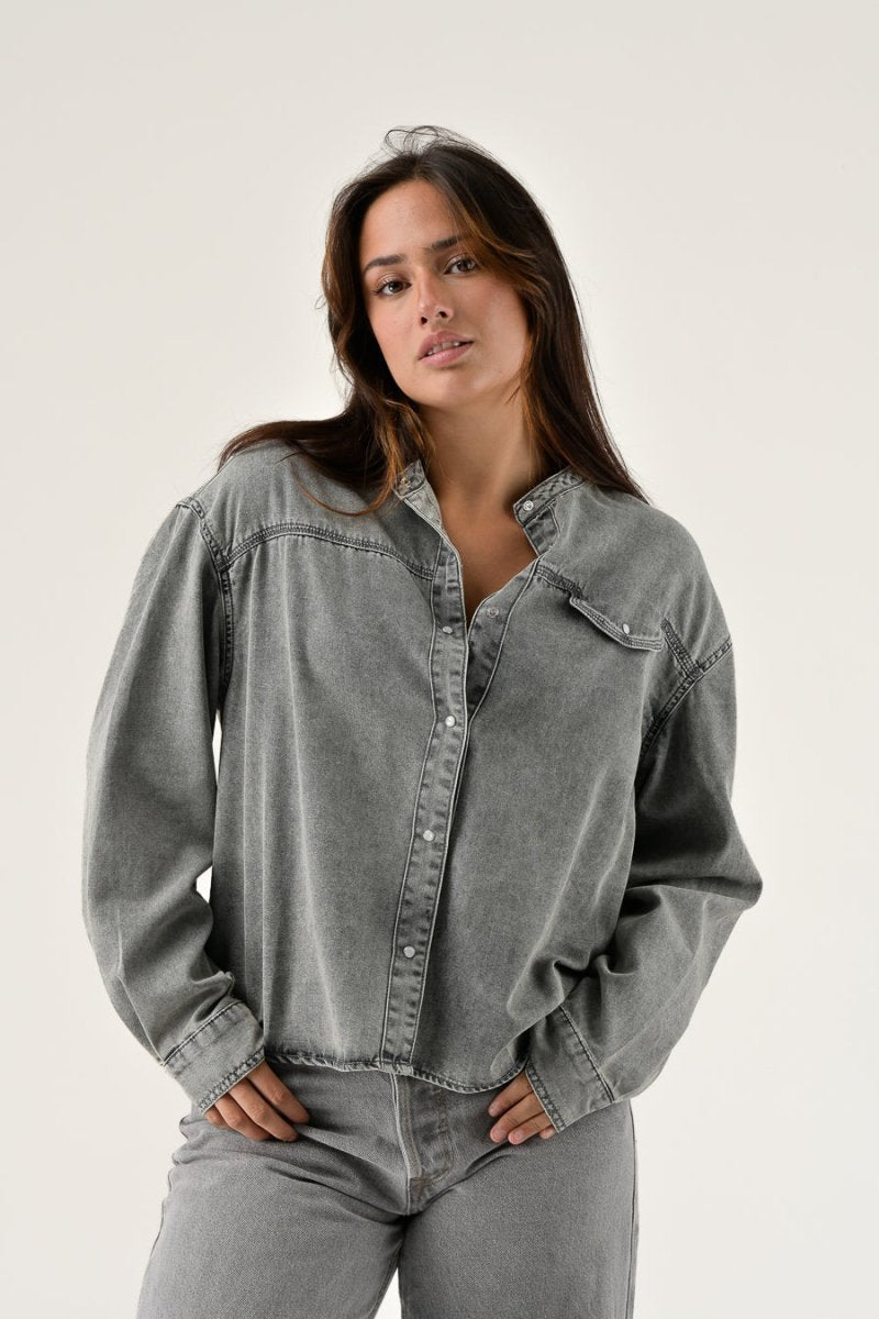 CHEMISIER EUNICE Gris - ORFEO TOP