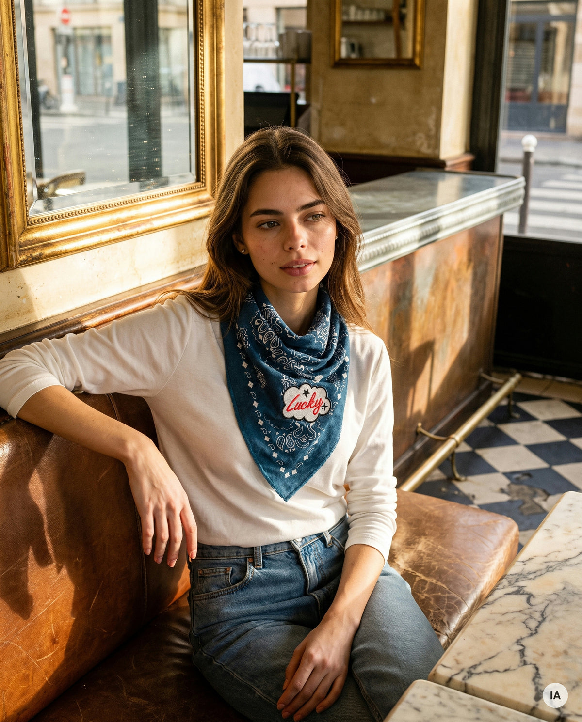 FOULARD LUCKY UNI-GREEN FLAG - ADORE Echarpe — Image générée par IA
