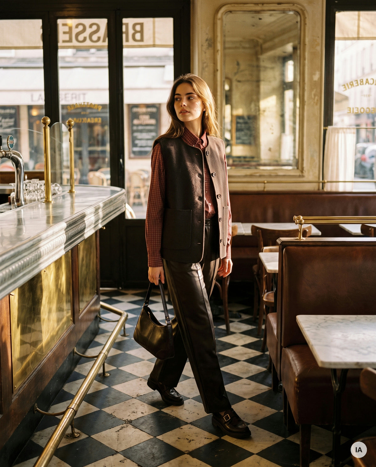 GILET BETY CHOCOLAT - OPULLENCE Gilet — Image générée par IA