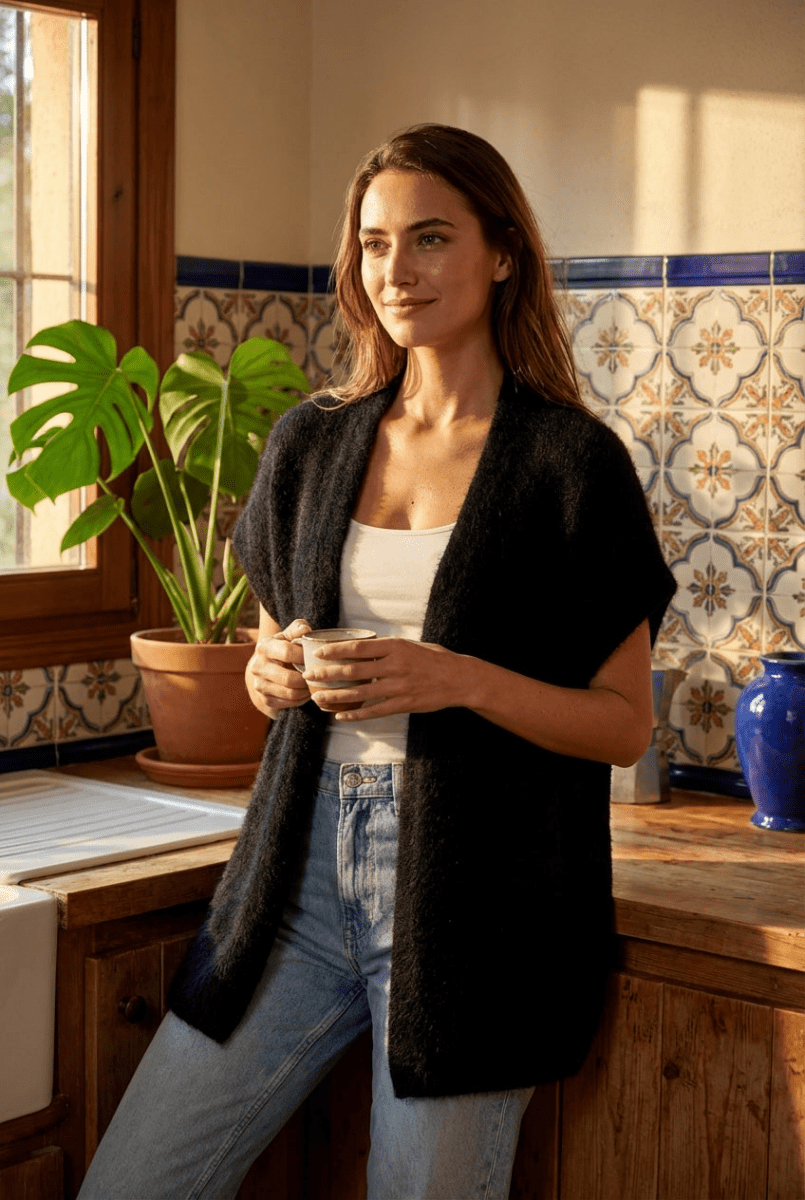 GILET CLARISSE NOIR - ORFEO Gilet