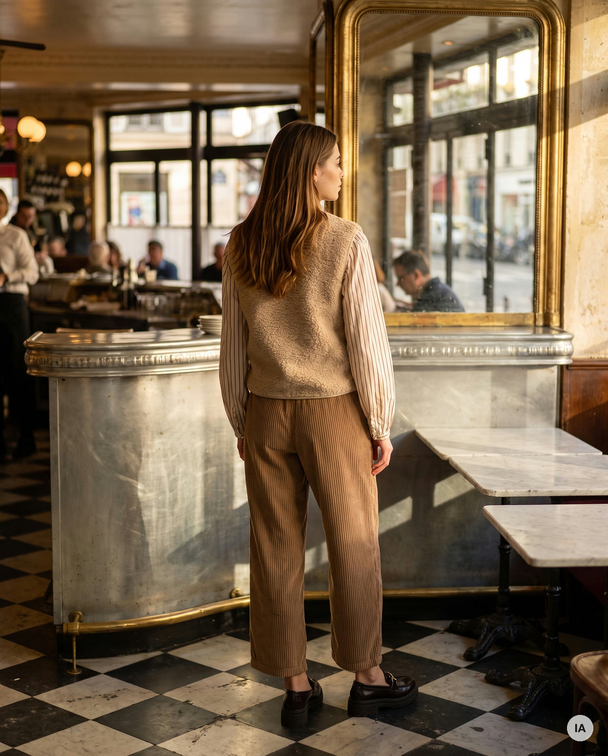 GILET SANS MANCHES PAULINE BEIGE - CHARLIOR Gilet — Image générée par IA