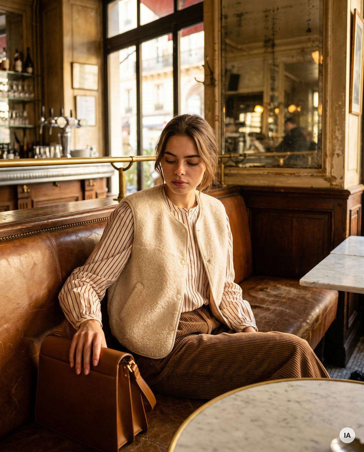 GILET SANS MANCHES PAULINE ECRU - CHARLIOR Gilet — Image générée par IA