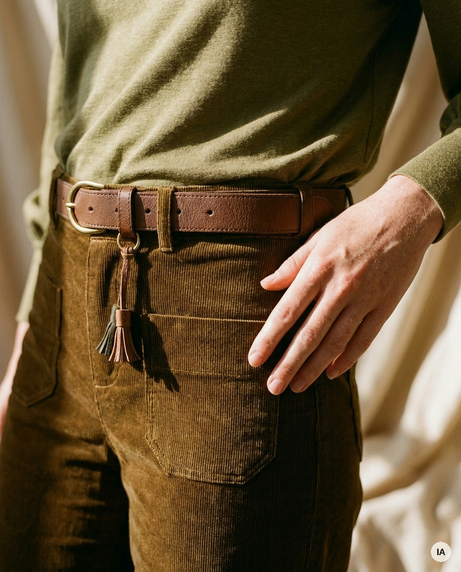 PANTALON CANELLE OLIVE - ORFEO PANTALON — Image générée par IA
