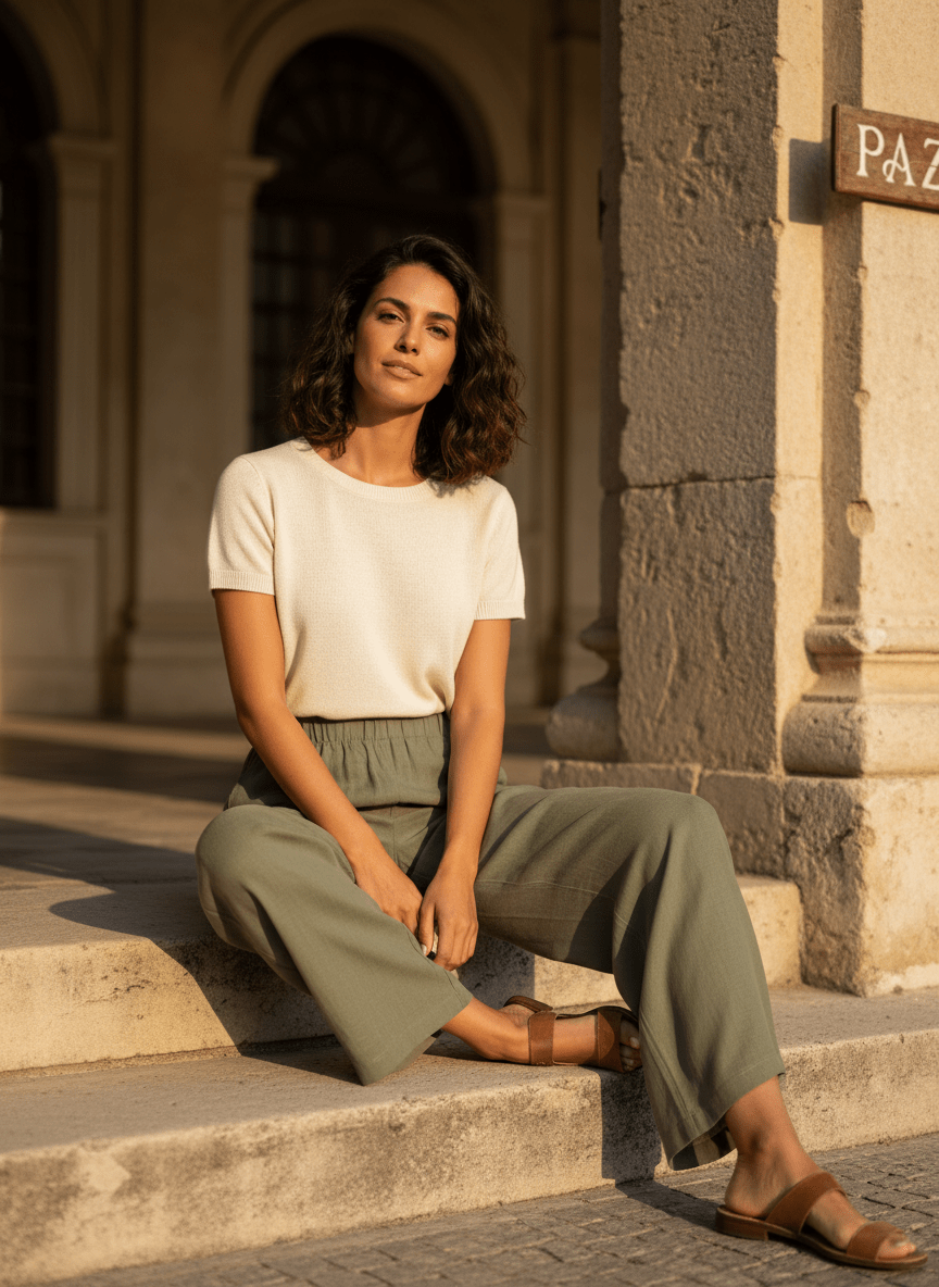 PANTALON COLA OLIVE - RUE MAZARINE Pantalon