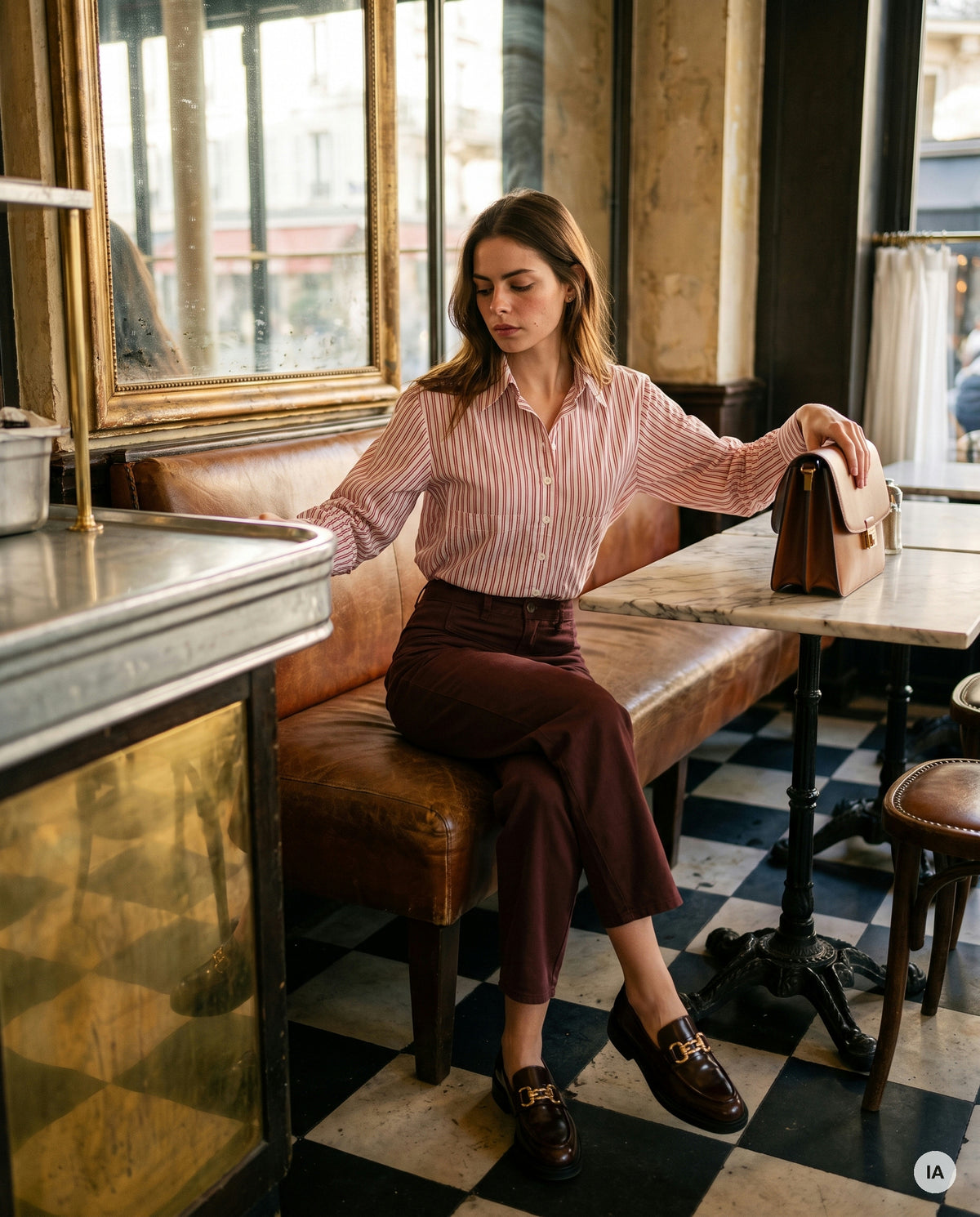 PANTALON JOELY BORDEAUX - MINUIT DOUZE Jeans — Image générée par IA