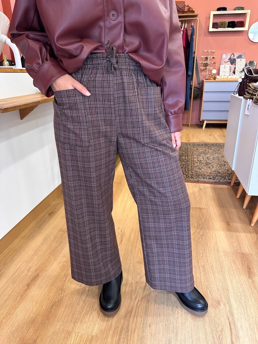 Pantalon Yanis CARREAUX BORDEAUX - OPULLENCE Pantalon