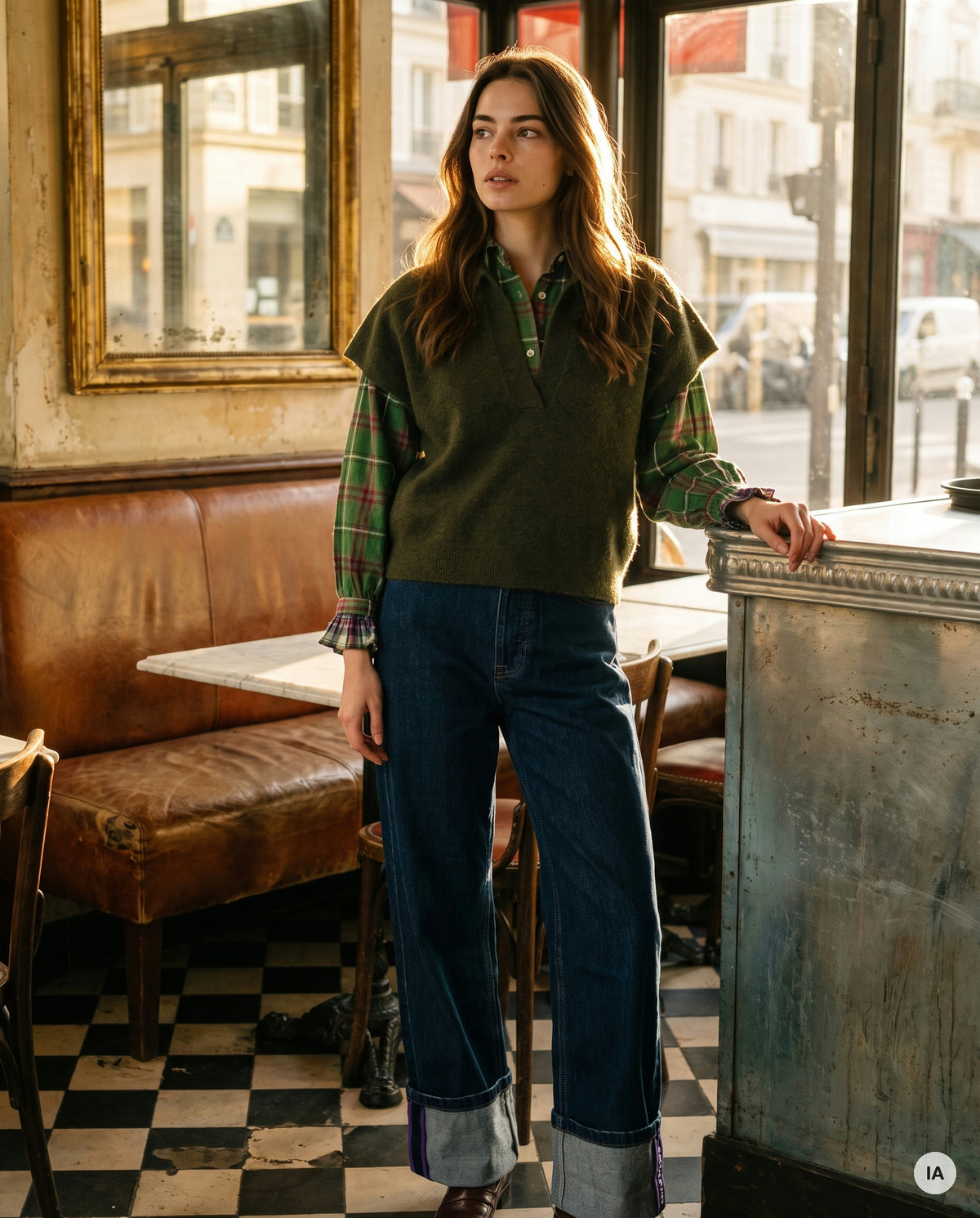 PULL MOTEL KHAKI - MINUIT DOUZE Pull — Image générée par IA