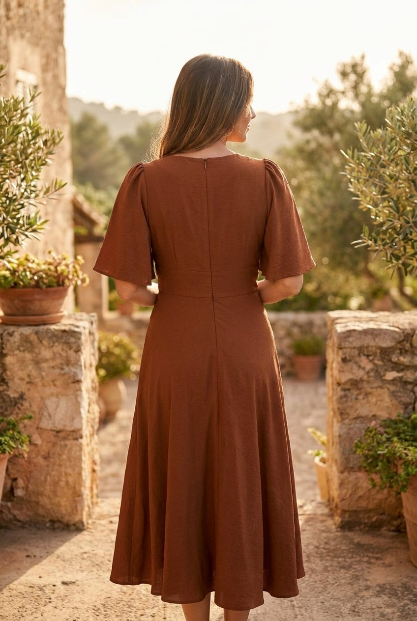 ROBE RENATA CHOCOLAT - OPULLENCE Robe