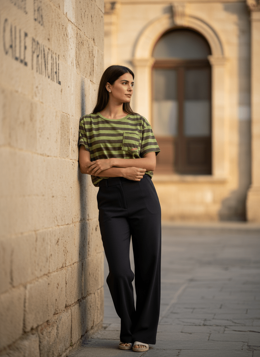 T - SHIRT SEY RAYURES VERTES - ADORE T - SHIRT