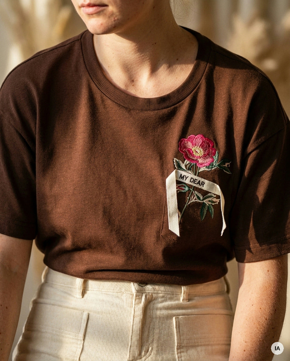 T-SHIRT SOHANNE CHOCOLAT - ORFEO T-SHIRT — Image générée par IA