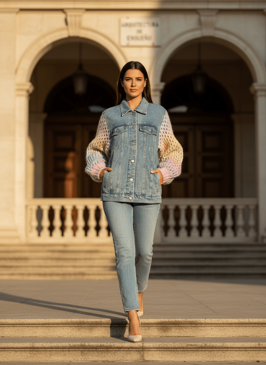 Veste NIAM BLEU ET MULTICO - ADORE VESTE