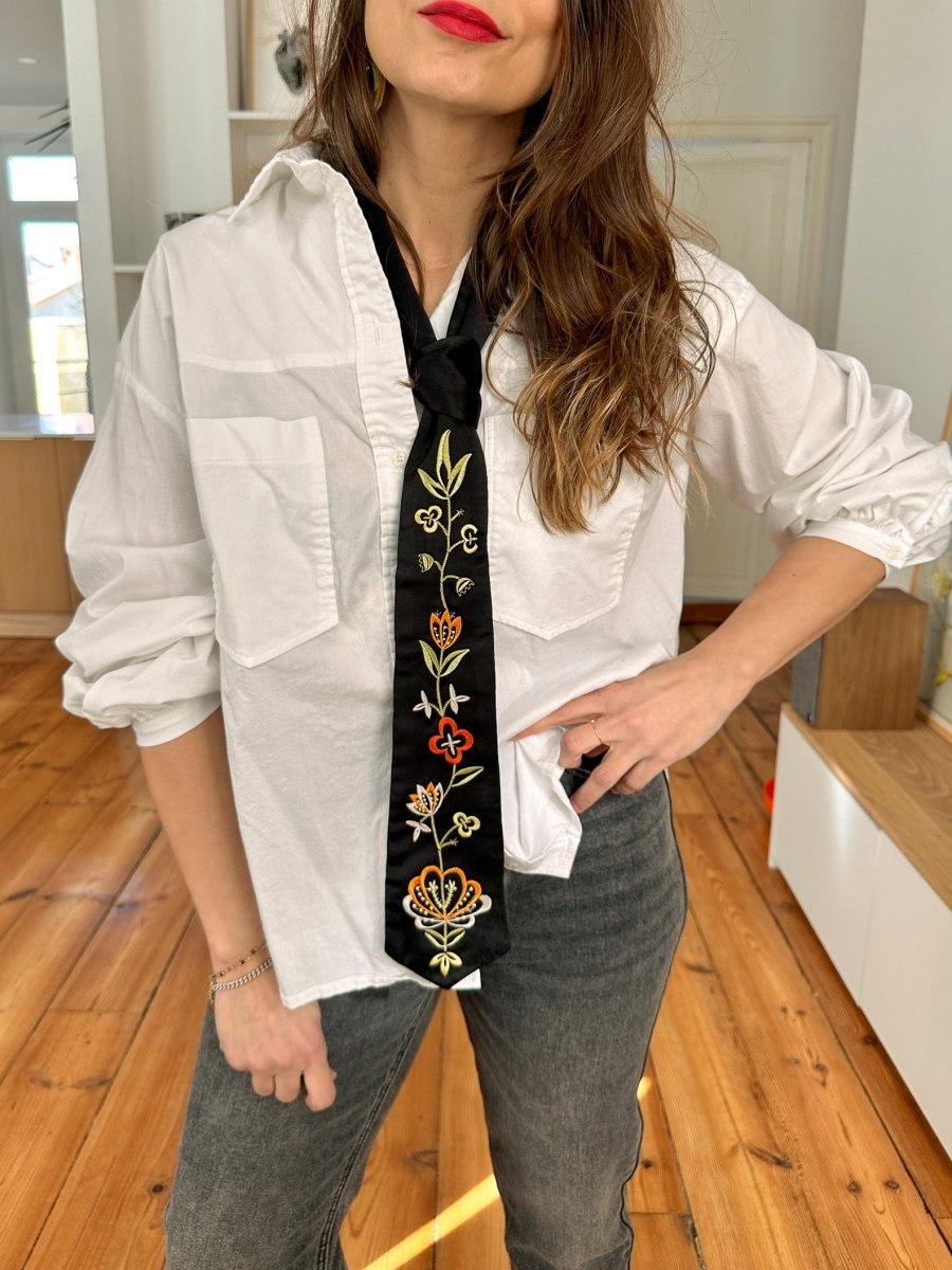 Cravate Foulardina NOIR - Loëla Foulard pour femme