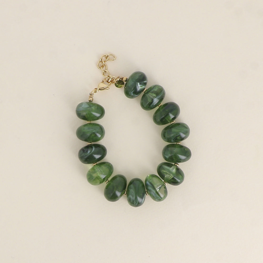 Pulsera - cuentas grandes de resina ovaladas