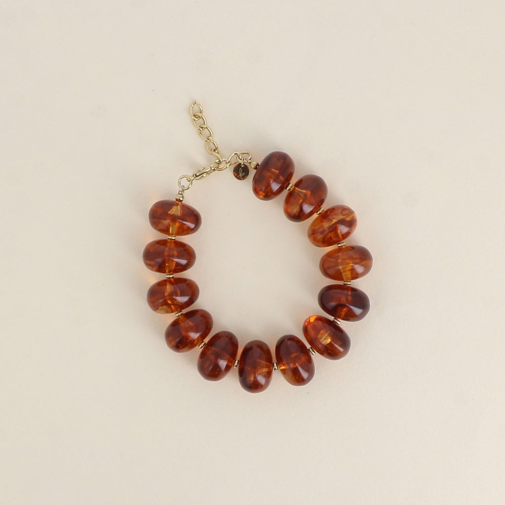 Pulsera - cuentas grandes de resina ovaladas