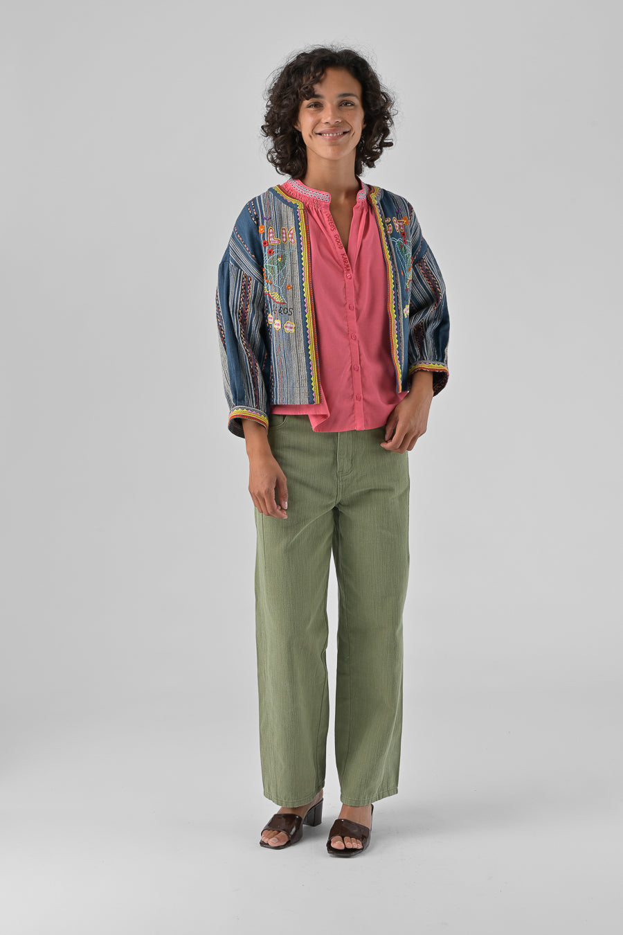 Veste Alyzia – rayures bleues – Loëla