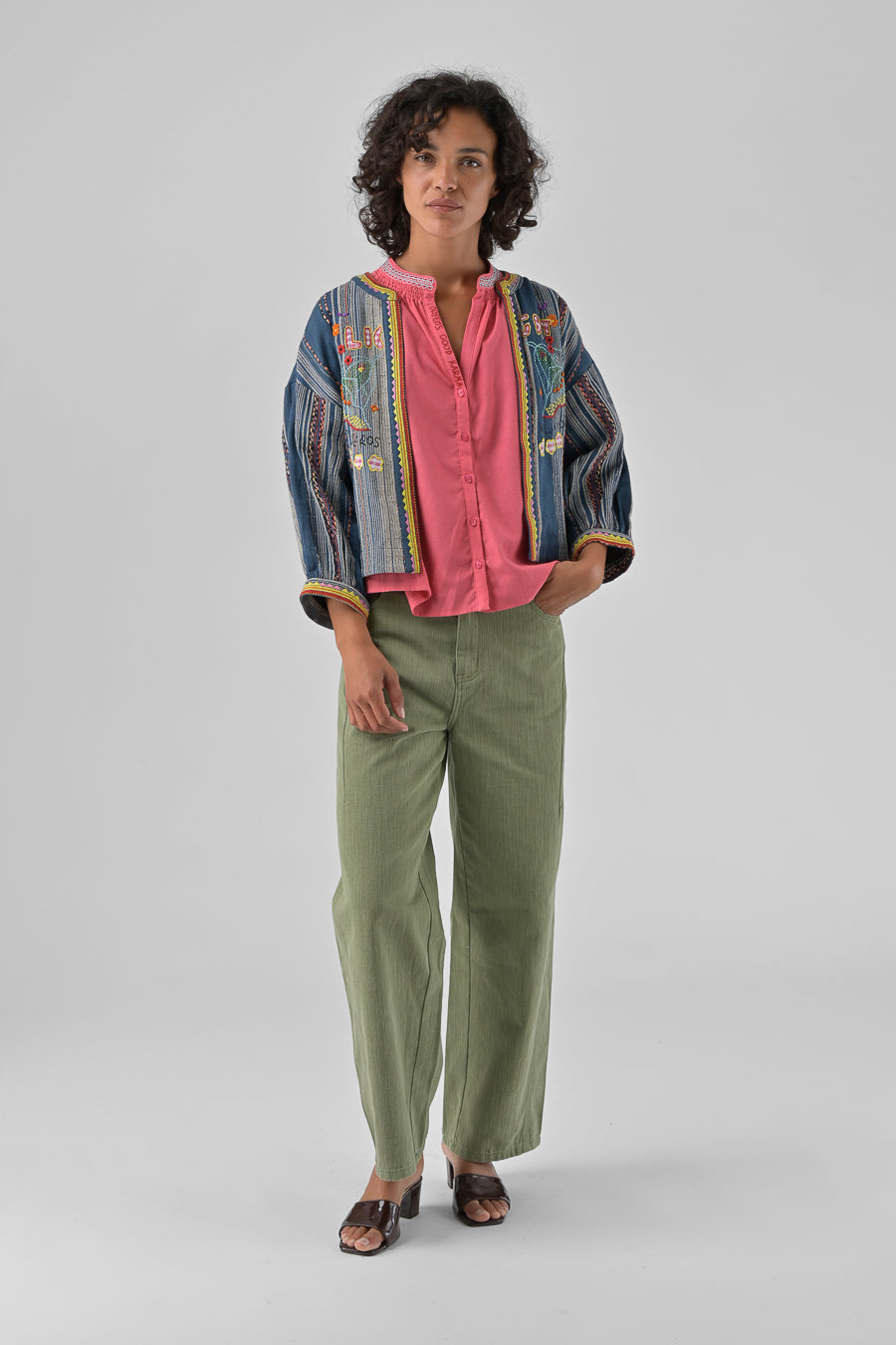 Veste Alyzia – rayures bleues – Loëla