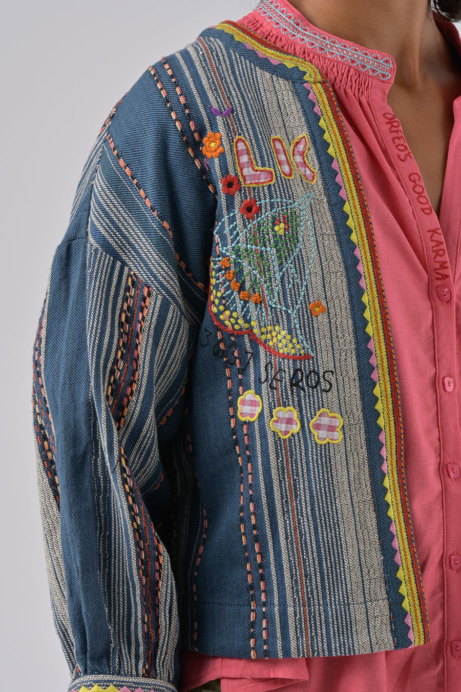 Veste Alyzia – rayures bleues – Loëla
