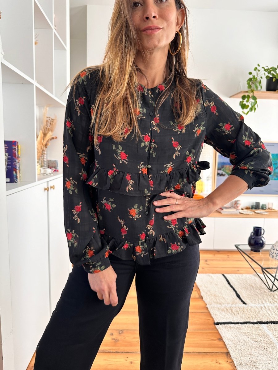 Blouse Adele NOIR - DAPHNEA Top