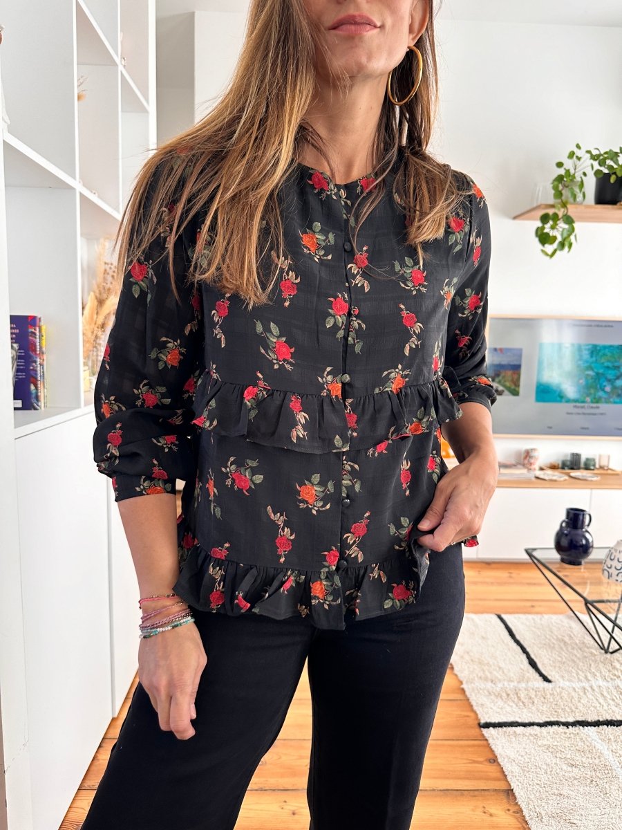 Blouse Adele NOIR - DAPHNEA Top