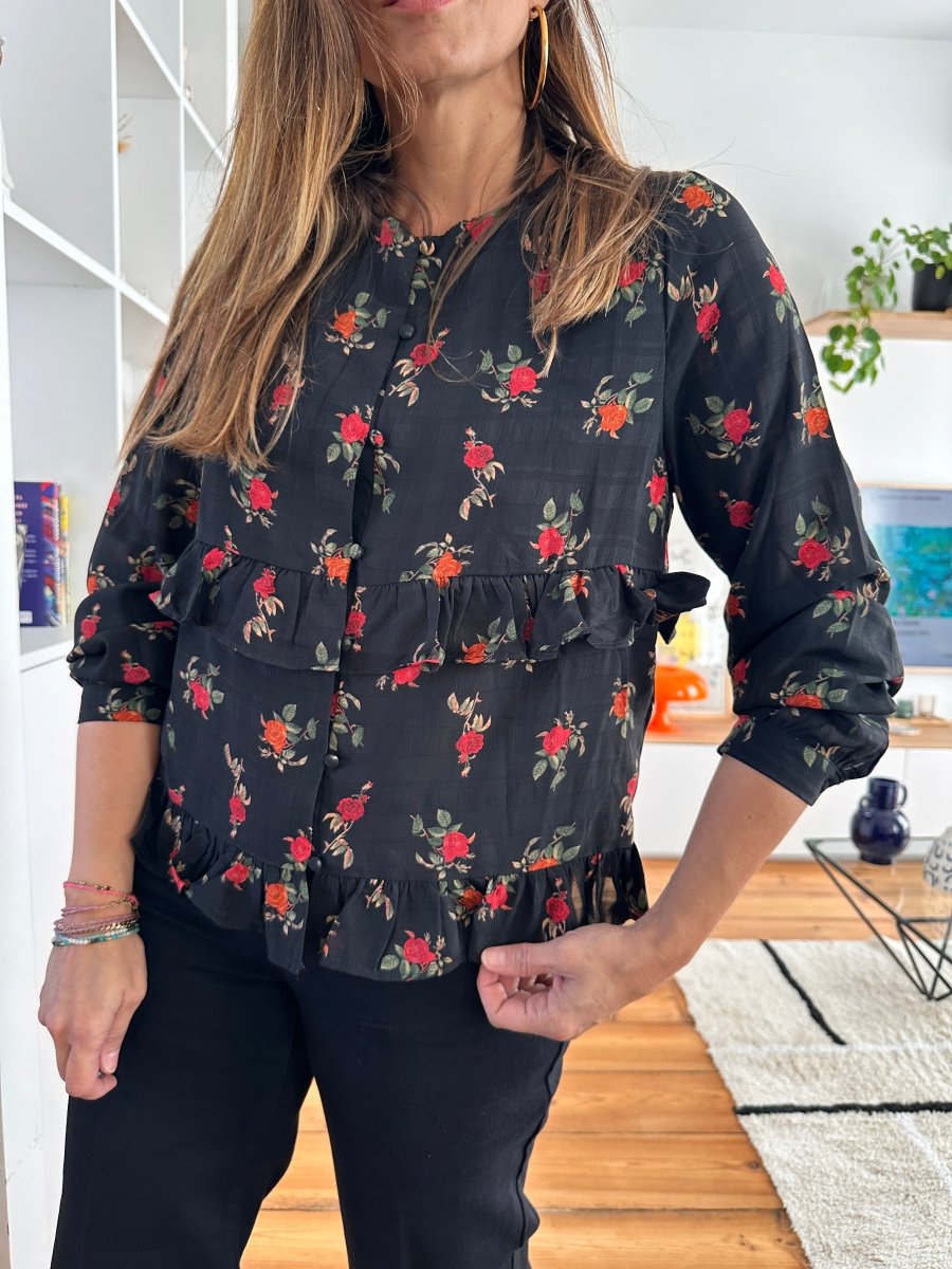 Blouse Adele NOIR - DAPHNEA Top