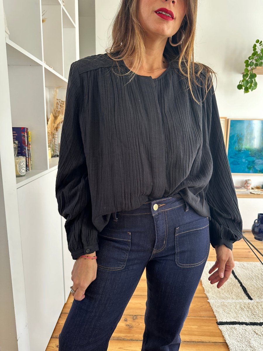 Blouse Berlia NOIR - LA PETITE ETOILE Top