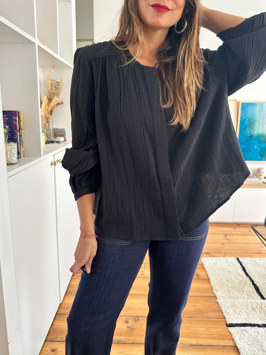 Blouse Berlia NOIR - LA PETITE ETOILE Top