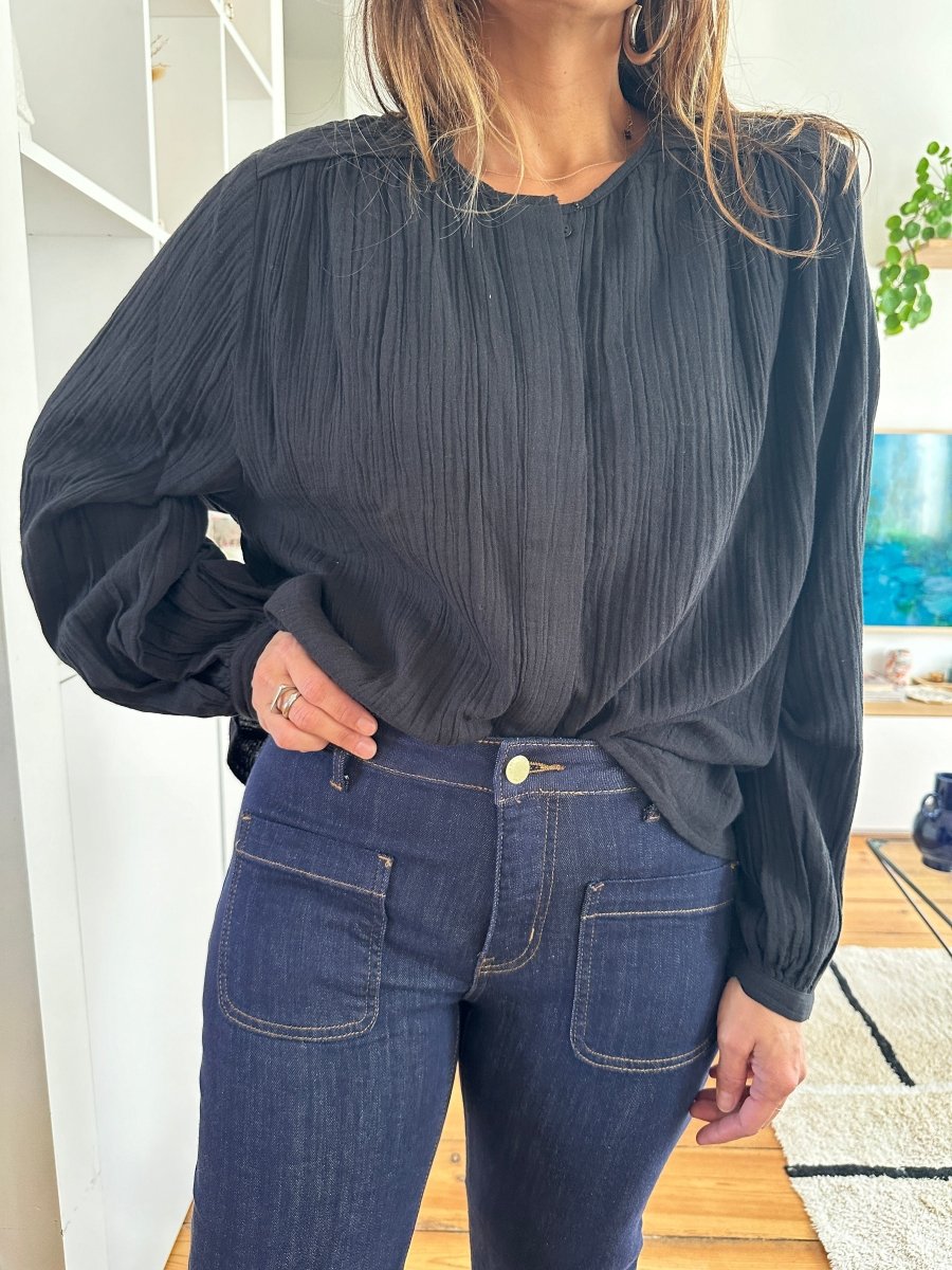 Blouse Berlia NOIR - LA PETITE ETOILE Top