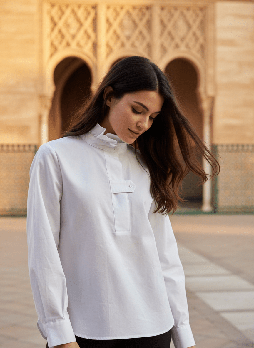 Blouse Flore BLANC - OPULLENCE Top