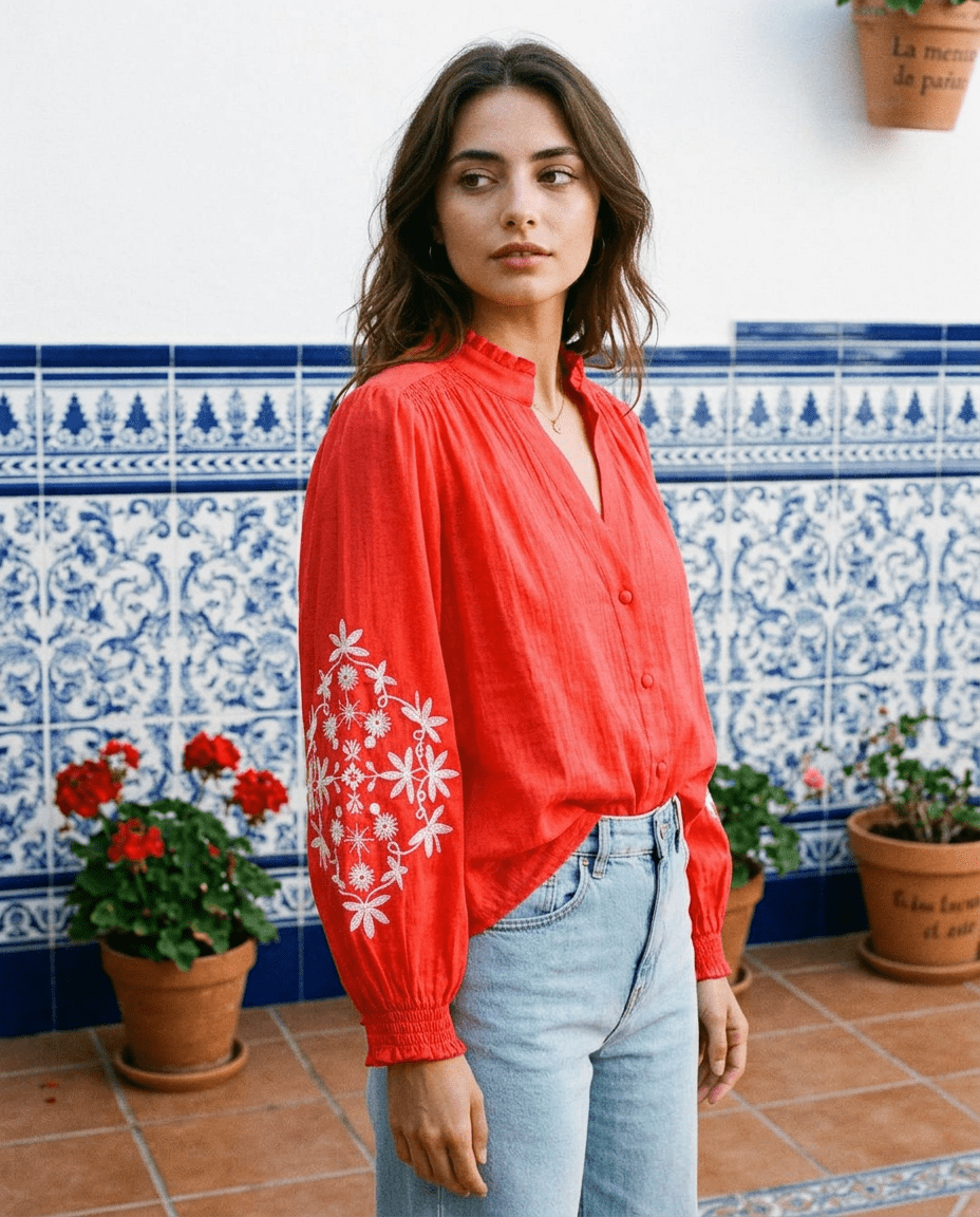 Blouse Harmonie Rouge - YCOO Top