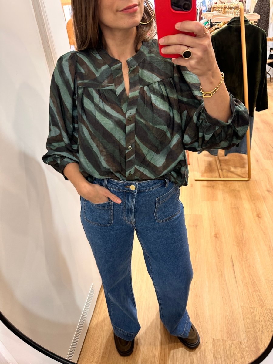 Blouse Louise VERT TACHETE - RUE DES ABBESSES Top