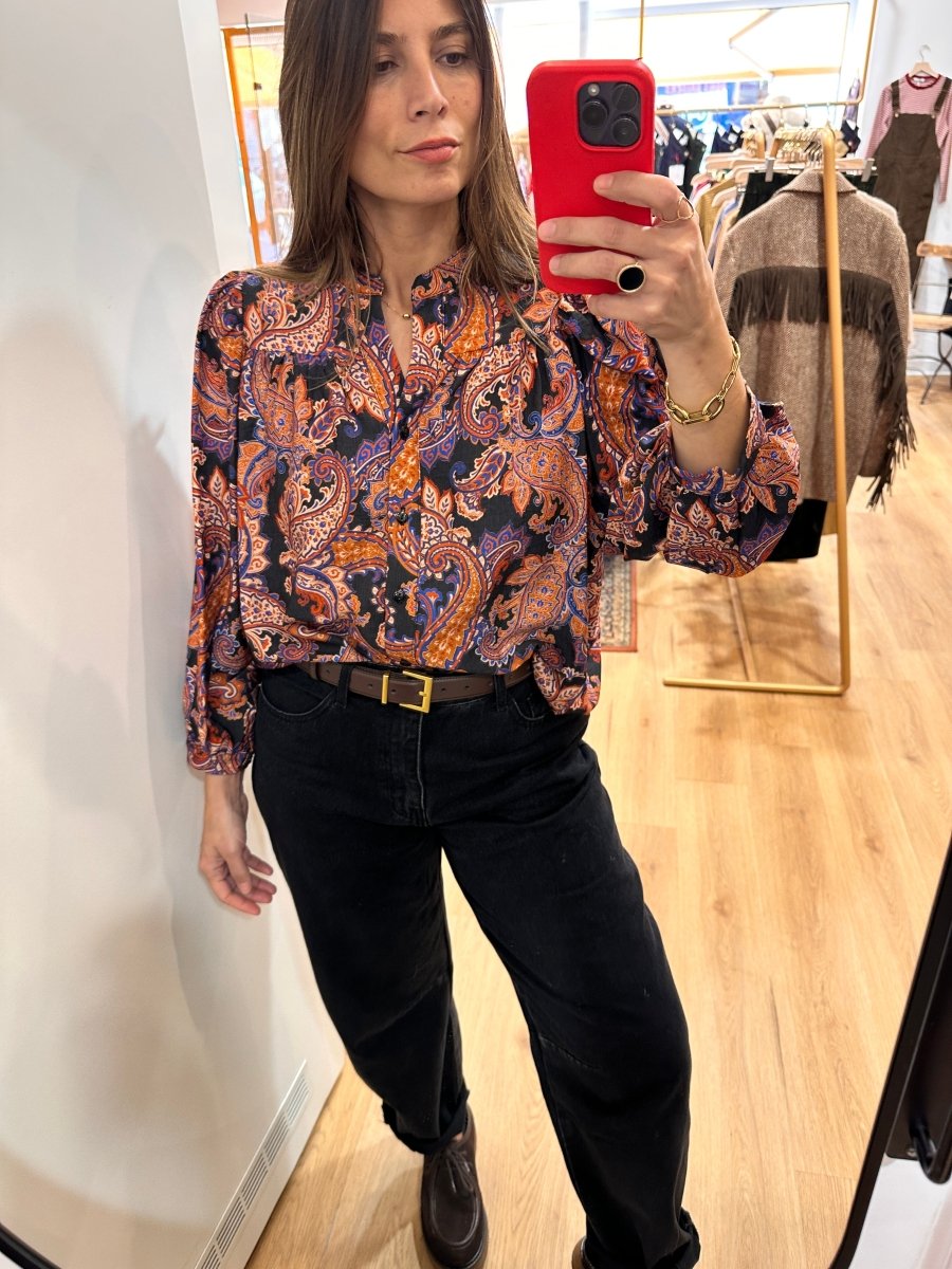 Blouse Louise NOIR CASHEMERE - RUE DES ABBESSES Top