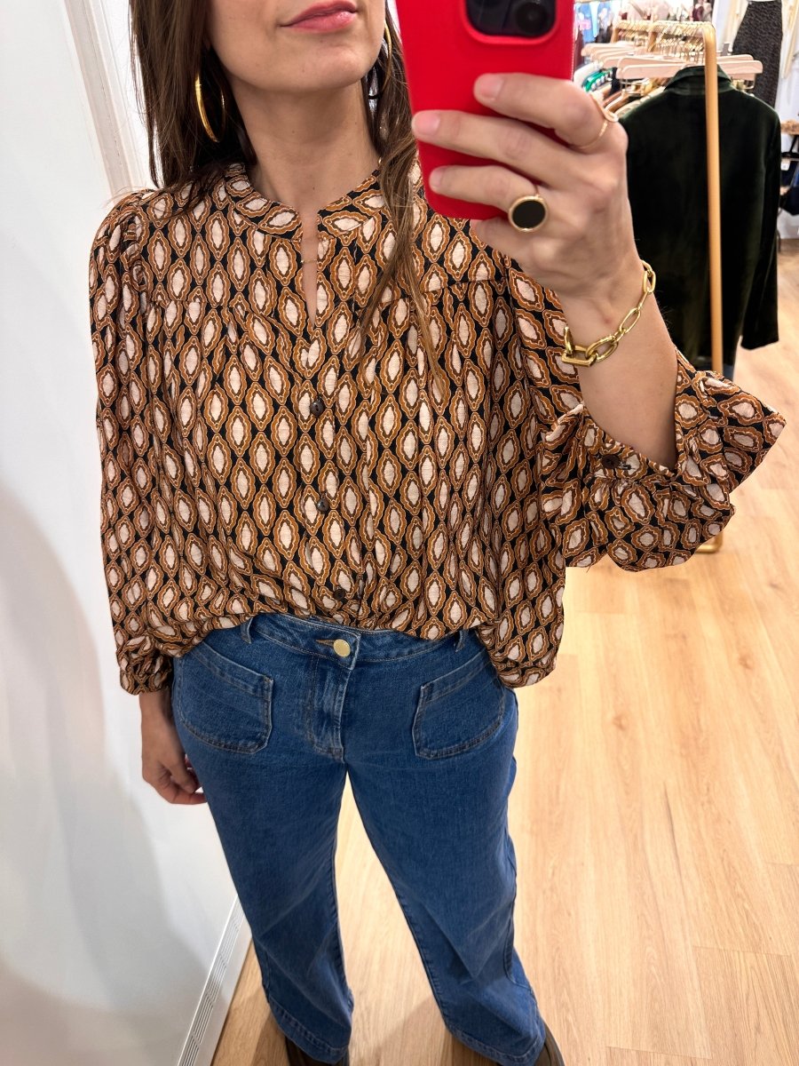 Blouse Louise MOUTARDE GEOMETRIC - RUE DES ABBESSES Top