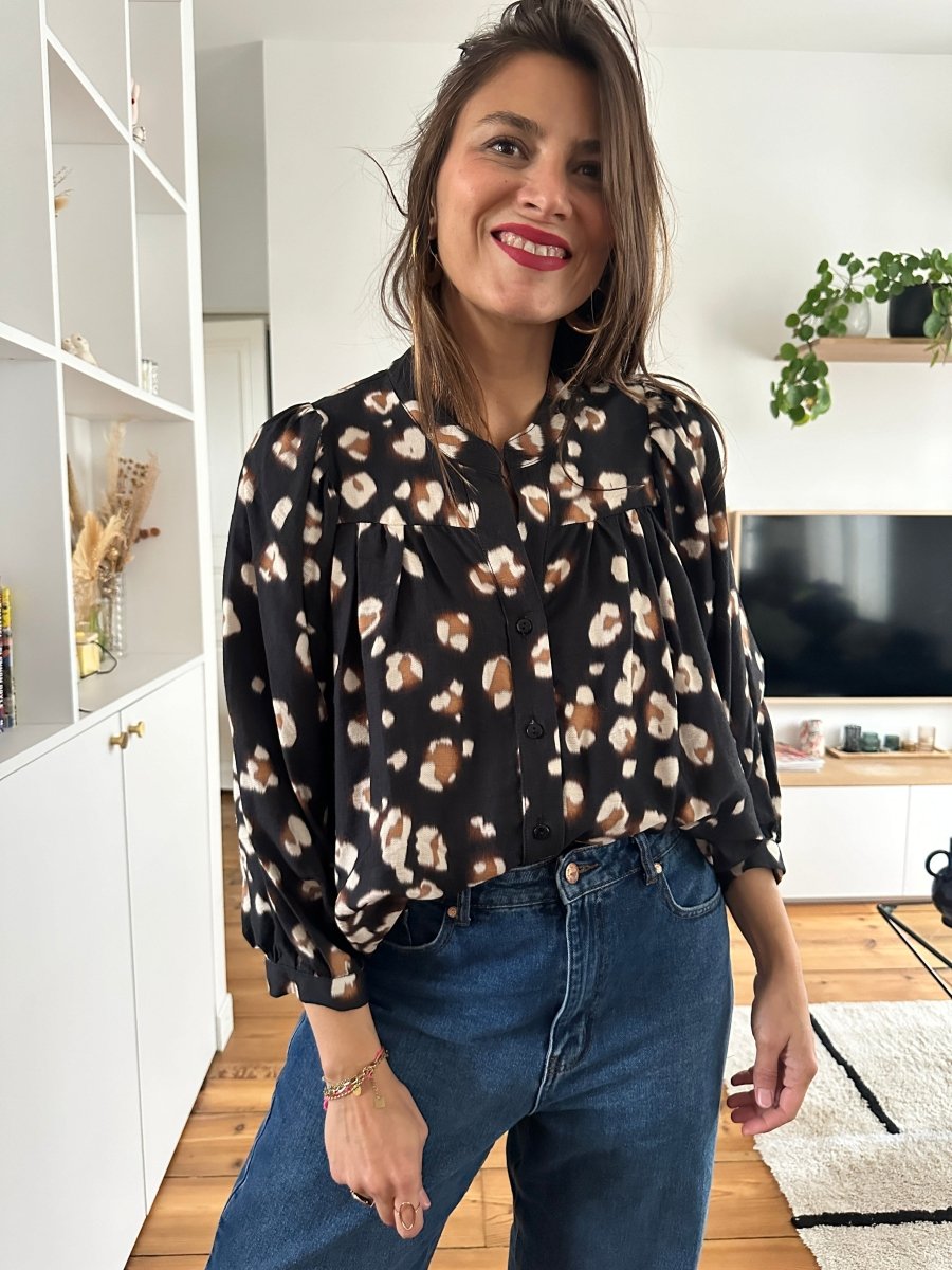 Blouse Louise NOIR LEO - RUE DES ABBESSES Top