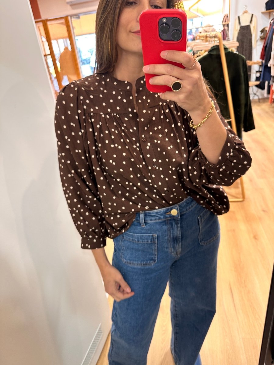 Blouse Louise MARRON POIS - RUE DES ABBESSES Top