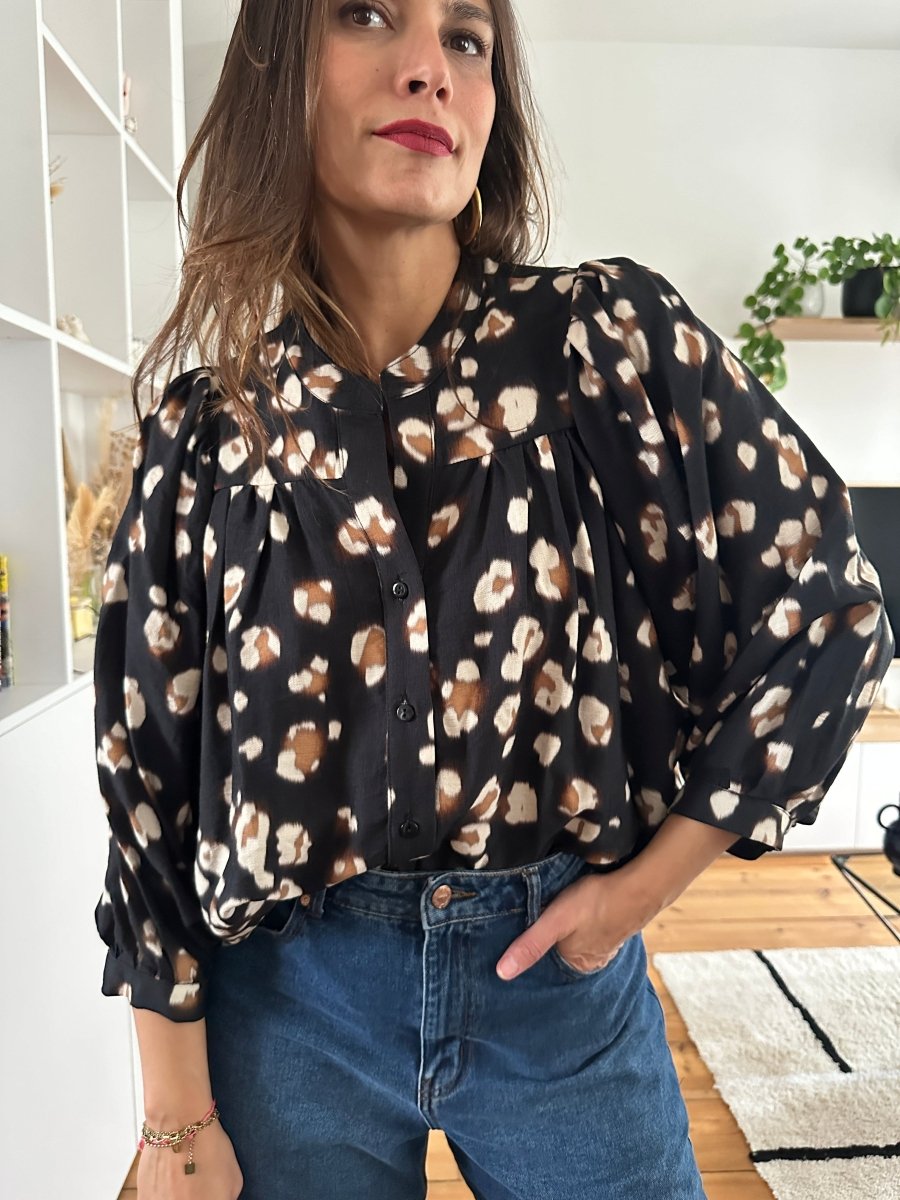 Blouse Louise NOIR LEO - RUE DES ABBESSES Top