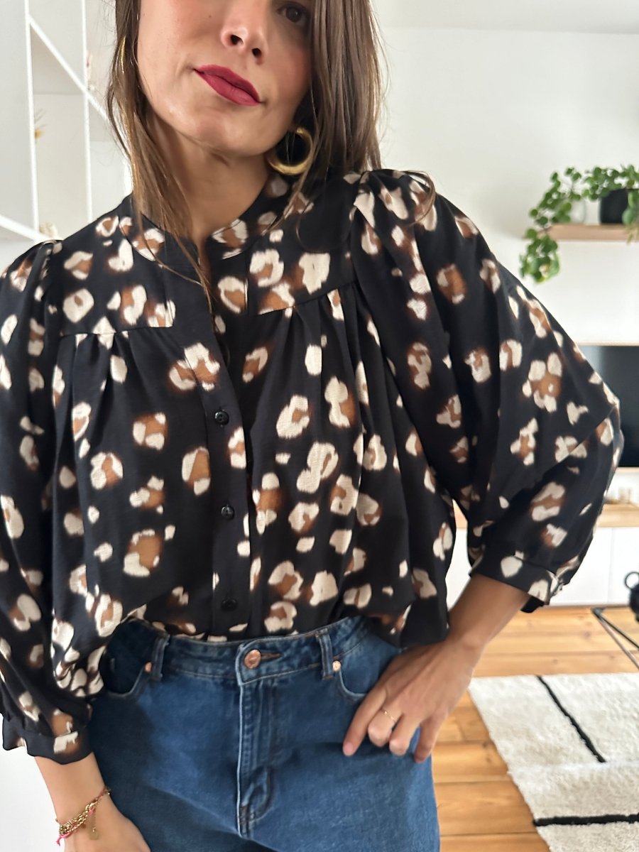 Blouse Louise NOIR LEO - RUE DES ABBESSES Top