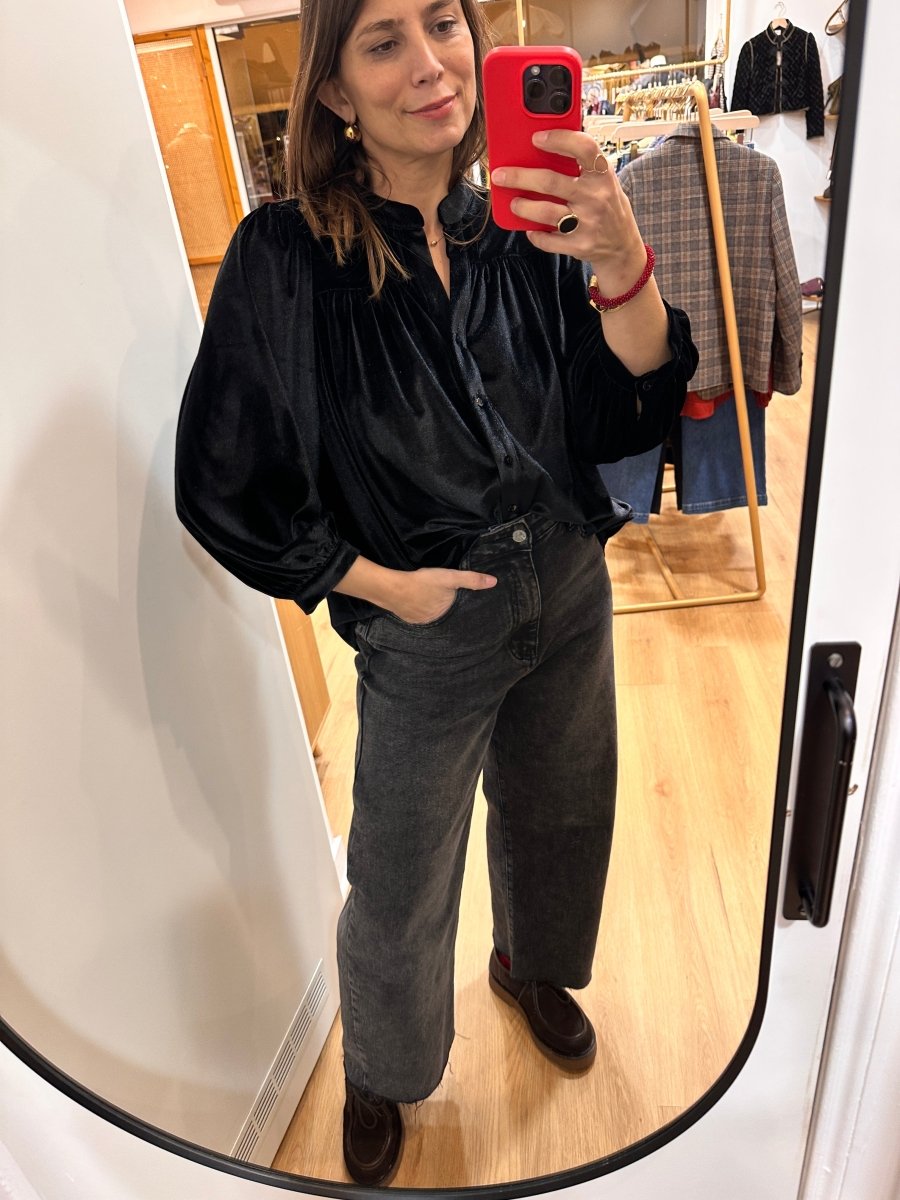 Blouse Louise NOIR - RUE DES ABBESSES Top